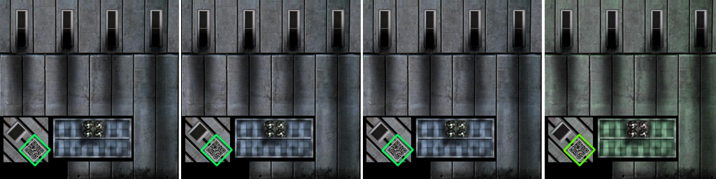 Many duplicates of a texture, each with a QR code within them