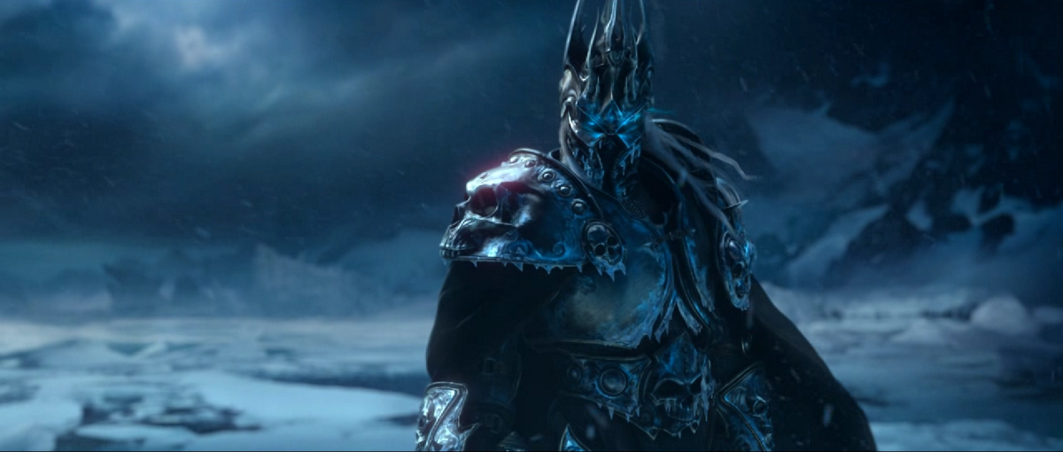 Arthas stands in front of an icy landscape in 'Wrath of the Lich King'